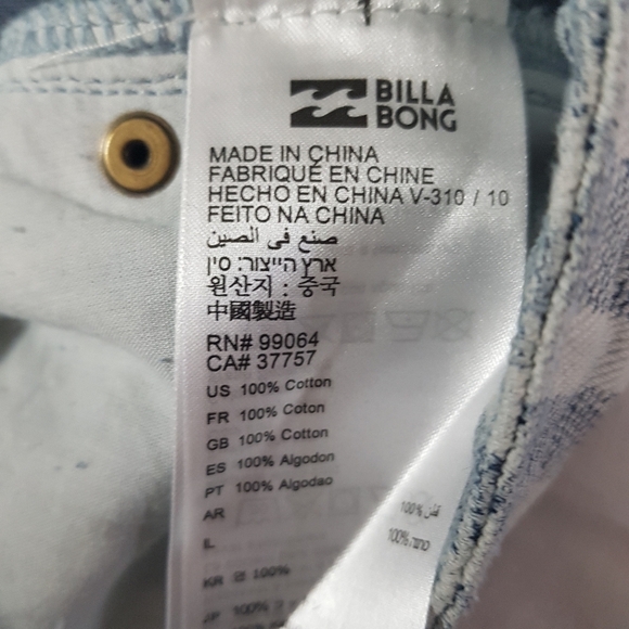 Billabong Striped Denim Mini Skirt w/ Pockets & Button Fly - Picture 8 of 9